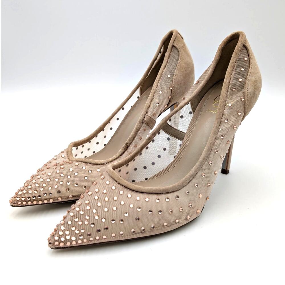 Sam Edelman Hazel Pointed Toe Heel Pump Women's Beechwood Mesh US10 EU40.5